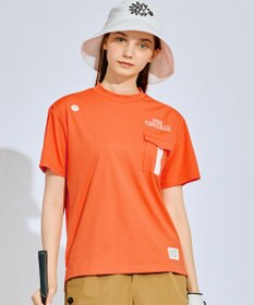 PW CIRCULUS 【吸水速乾 / UV遮蔽率96.3% UVカット / ストレッチ】【WOMEN】ポケットモックT ゴルフウェア レディース オレンジ系