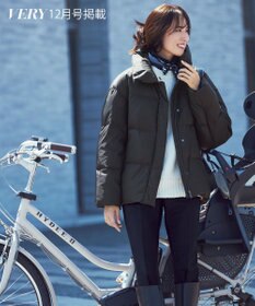 23区 【Oggi掲載】シレータフタ ハイネック ショート ダウンコート ブラック系