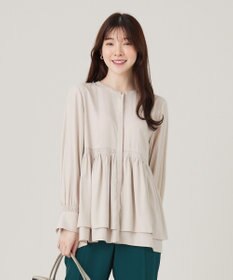 ANY SIS S 【洗える】かさねシャーリング ブラウス