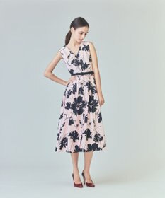 GRACE CONTINENTAL バイカラーボタニカルドレス