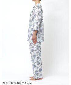 WACOAL パジャマ 7分袖 長袖 長ズボン 綿100%(本体) ローン素材 ミントン レディース NDT265 /ワコール