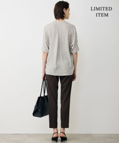 ICB L 【先行予約・WEB限定】BackSatinAmunzen 5分袖キーネックブラウス