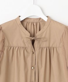 Feroux 袖チュールリボンスキッパー ブラウス