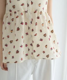 YECCA VECCA シアージャガードペプラムブラウス