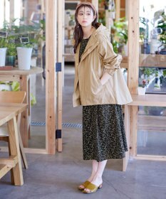 Tiaclasse L 【洗える】ギャザースリーブ花柄ワンピース