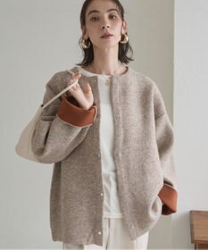 WEGO 【ANGIE VINTAGE】ノーカラーニットコート