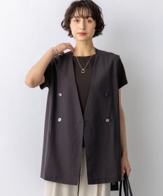 23区 【先行予約】ライトシアーマットクロス ノーカラー ジレ