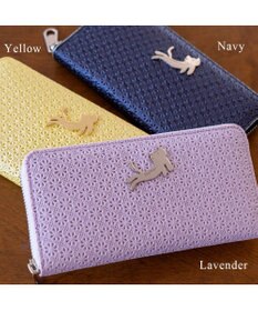tsumori chisato CARRY キラネコフラワー ラウンドファスナー長財布