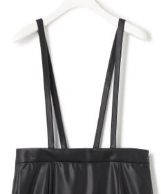 ICB フェイクレザー ナロースカート（サスペンダー付き）