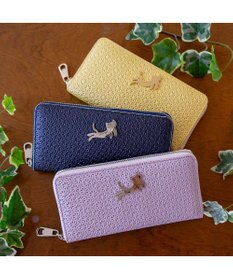 tsumori chisato CARRY キラネコフラワー ラウンドファスナー長財布