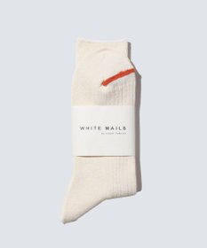 WHITE MAILS PAPER RIB CREW SOCKS ソックス