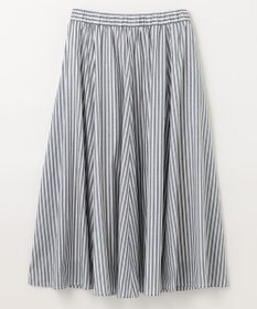 ANY 【ウエストゴム/ポケット付】シャンブレーライク フレアスカート