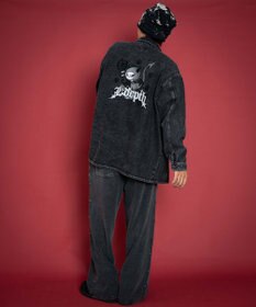 WEGO 【ユニセックス着用ITEM/MLサイズ展開】グラフィックデニムシャツ（LS）
