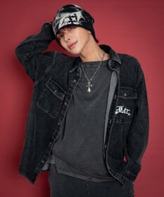 WEGO 【ユニセックス着用ITEM/MLサイズ展開】グラフィックデニムシャツ（LS）