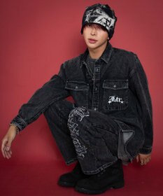 WEGO 【ユニセックス着用ITEM/MLサイズ展開】グラフィックデニムシャツ（LS）