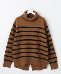 J.PRESS LADIES S 【洗える】MERINO CASHMERE オフタートル ボーダー ニット