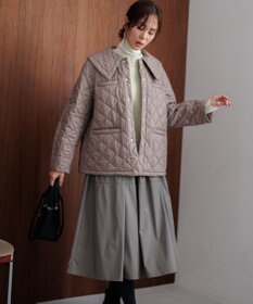 組曲 レザーライクライト タックギャザースカート