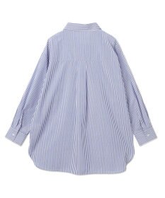 WEGO 【冷房対策】刺繍ストライプBIGシャツ