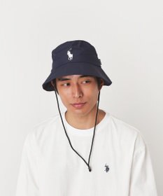 MOONBAT 【WEB限定/遮光/撥水】POLO RALPH LAUREN 晴雨兼用 バケットハット ／つば遮光生地 レインハット あご紐