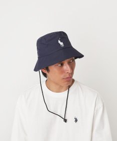 MOONBAT 【WEB限定/遮光/撥水】POLO RALPH LAUREN 晴雨兼用 バケットハット ／つば遮光生地 レインハット あご紐