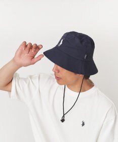 MOONBAT 【WEB限定/遮光/撥水】POLO RALPH LAUREN 晴雨兼用 バケットハット ／つば遮光生地 レインハット あご紐