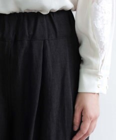 muuc 〈高品質ベルギーリネン100%〉〈遠州織物の工場で作られた上質な生地〉〈通年着られる〉キャンバス生地のイージーパンツ