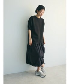 Green Parks ａ．異素材切り替えバルーンワンピース