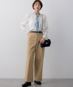 23区 L カフスボタン サテンTEEブラウス