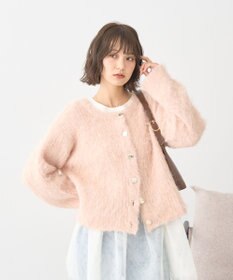 earth music&ecology クルーネックシャギーカーディガン