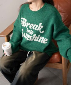 WEGO ロゴジャガードフラッフィーニット