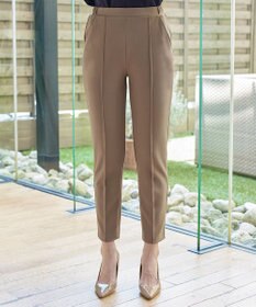Tiaclasse 【安田美沙子さん着用・日本製・洗える】ジョーゼットピンタックテーパードパンツ