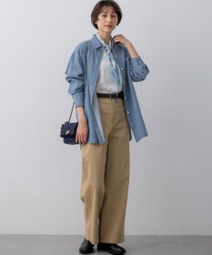 23区 L カフスボタン サテンTEEブラウス