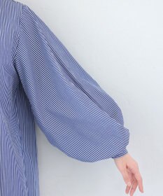 Tiaclasse 【洗える】パフ袖シャツチュニックブラウス