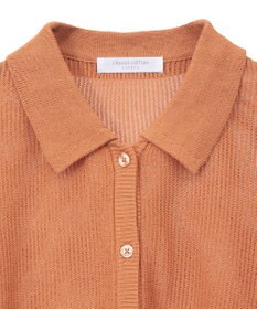 Green Parks 衿つきメッシュニットプルオーバー