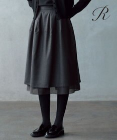 23区 【R(アール)】メリノシアーレイヤード スカート グレー系