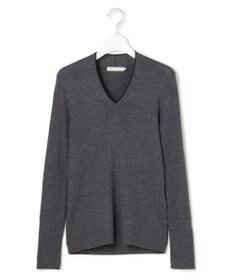 ICB 【新色追加】 エクストラファインメリノリブ Vネックプルオーバー