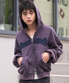 WEGO 【ユニセックス着用ITEM/MLサイズ展開】ショートグラフィックZIPパーカー