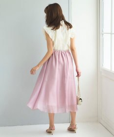 Feroux 【洗える】シアーギャザーフレア スカート