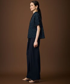自由区 L 【17号サイズまで展開・WEB&一部店舗限定・サラリ触感】コットンサッカープリント シャツ