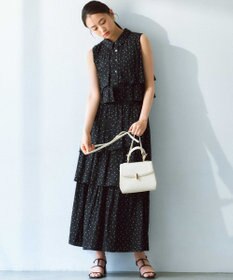 組曲 【入江未悠さんコラボ】ギャザーライトデシンティアード スカート