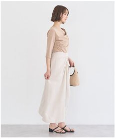 earth music&ecology レースレイヤードドレーププルオーバー