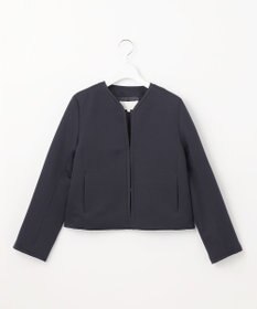 自由区 L 【洗える】グログランノーカラー ジャケット