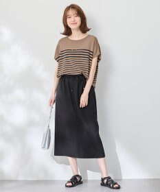 ANY L 【洗濯機可/接触冷感/UVカット/アンチピリング】フレンチスリーブニットプルオーバー