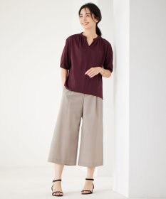 J.PRESS LADIES 【接触冷感】プレーティングジャージー ペプラム カットソー