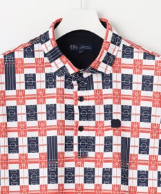 23区GOLF 【MEN】【吸水速乾/UVカット】フィールドチェック柄ポロシャツ