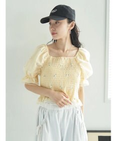 earth music&ecology フラワー刺繍ブラウス