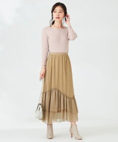 ANY SIS 【洗える】ネックポイントリブ ニット