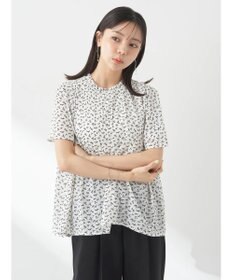 earth music&ecology マジョリカプリーツ半袖ブラウス