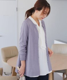 Tiaclasse 【洗える】ラウンドネックミドル丈ニットカーディガン