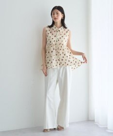 YECCA VECCA シアージャガードペプラムブラウス